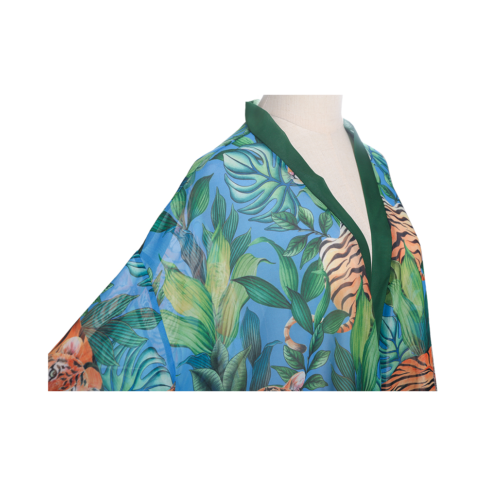 Digital print chiffon kvinder sommer bikini kimono badedragt cover ups til badetøj