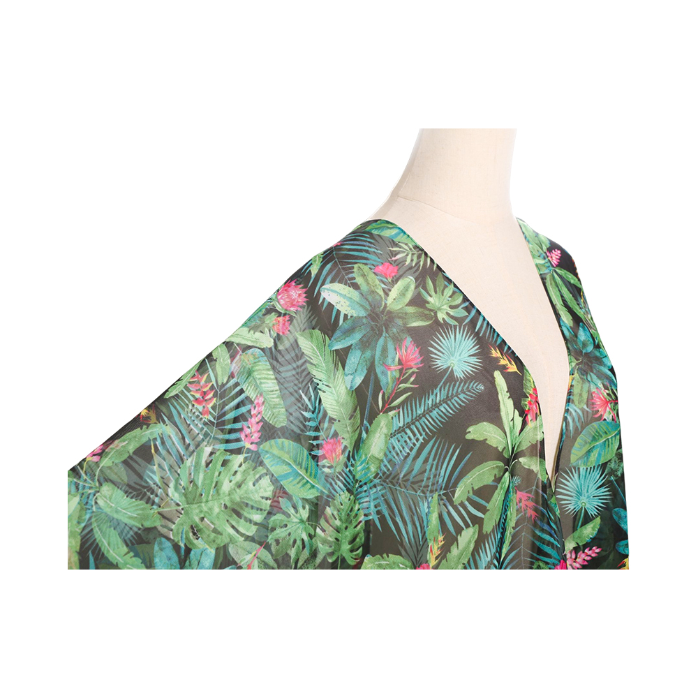 100% polyester dame sommer cardigan chiffon blomster dække op løs afslappet top bluse